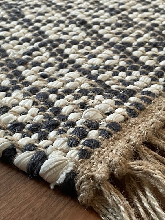 Handwoven Hemp Rug Dhurrie Traditional Natural Hemp Color Etsy