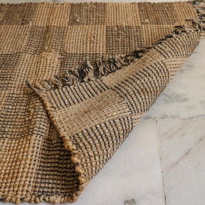 Handwoven Hemp Rug Dhurrie, Traditional, Natural Hemp Color with Multi Pom Pom, Hemp/Seagrass/Mountain Grass, 2 x 3, FREE SHIPPING