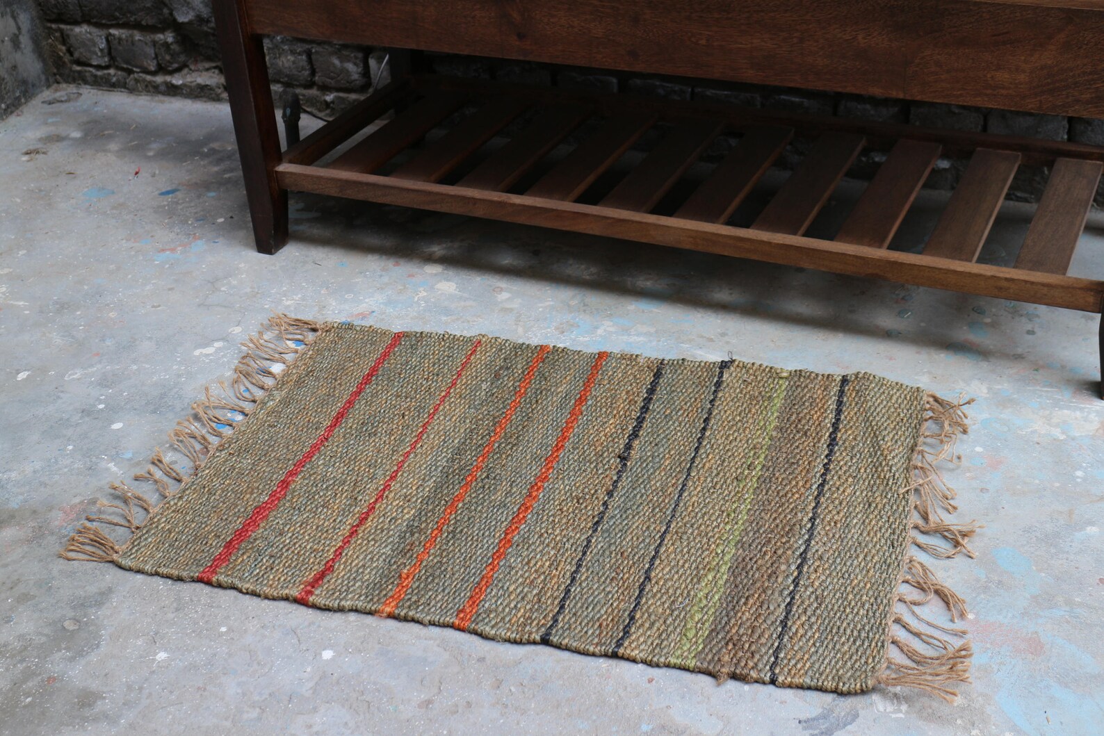 Handwoven Hemp Rug Dhurrie Traditional Natural Hemp Color Etsy