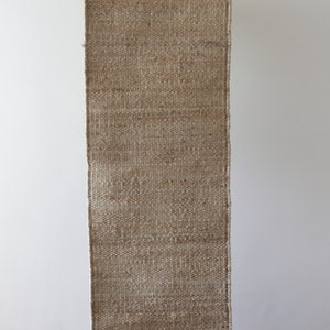 Handwoven Hemp Dhurrie Rug: Traditional Natural Fiber, 2x6