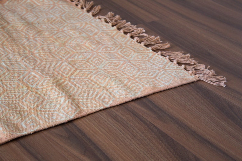 Handmade Hand Printed Rug Dhurrie 2 X 3 Diamond Design Etsy India