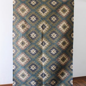 4 x 6 Handmade Wool and Jute Dhurrie Rug, Kilim Rug, Handmade, Home Decor, Area Rugs, ft rugs, kilim dhurri, Mulitcolor, Indian Chic image 5