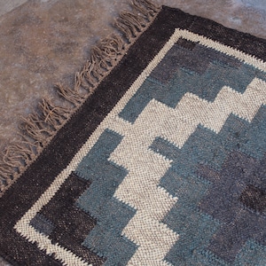 4 x 4 Ft - Jute\Wool Handwoven Kilim Rug,Home Decor,Living,Gift,Wall Decor,Floor,Celling Rug,Indian Traditional RUG\CARPET All Costum Size