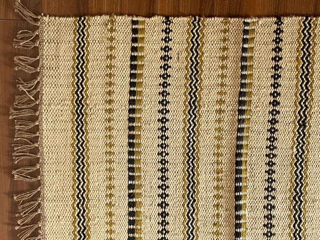 2x3 Ft. Handmade Jute Dhurrie Rug, Custom Size Jute Dhurrie, Small Rug
