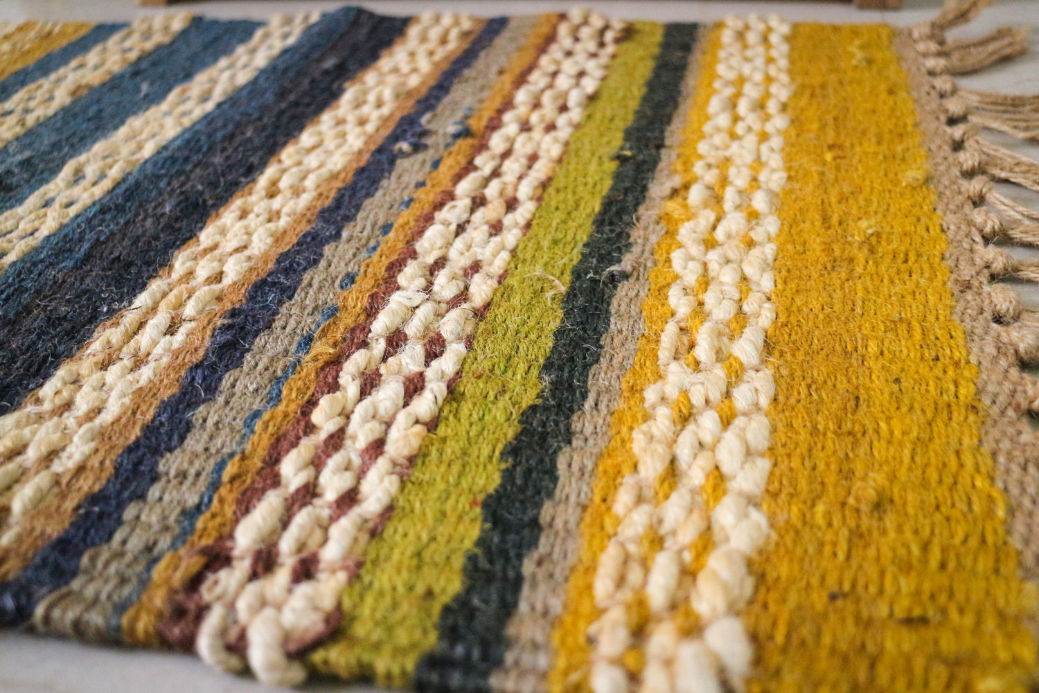 Handmade JUTEHEMP Rug Multicolor Jute Dhurie Hemp Dhurrie Etsy