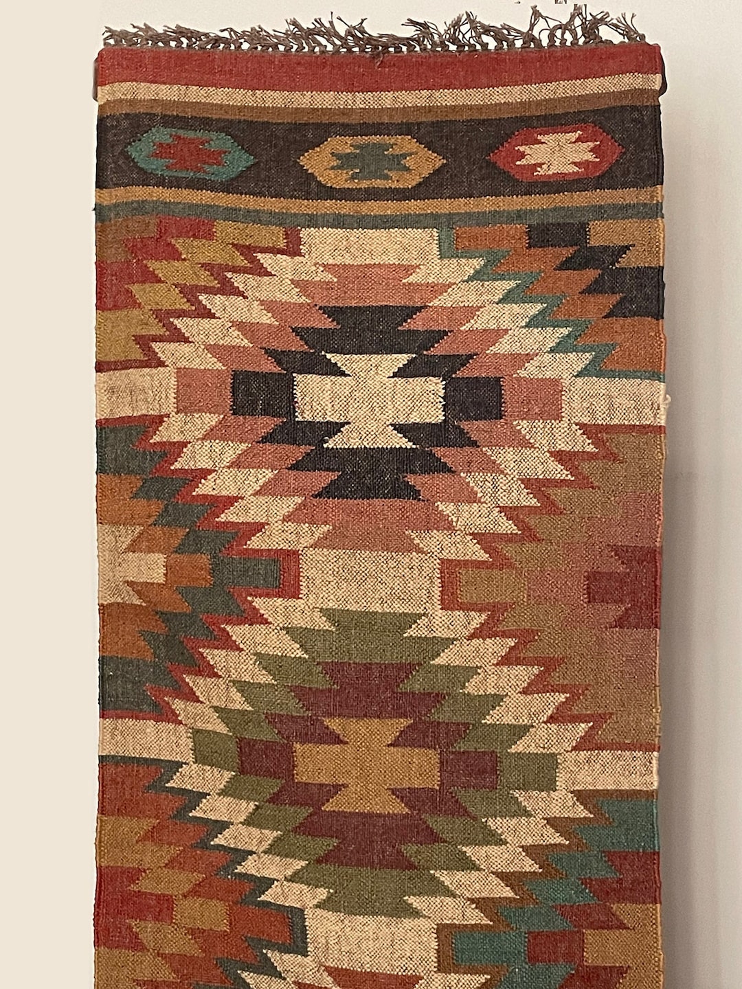 2.5 X 10 Ft Jute Handwoven Kilim Runner Dhurrie Rug Etsy