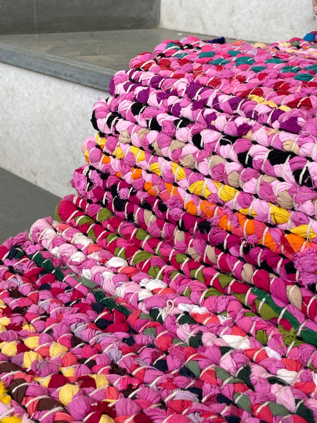 2x30 Ft - Recycle Fabric Hand Woven Handmade Rag Rug Stair Runner ...