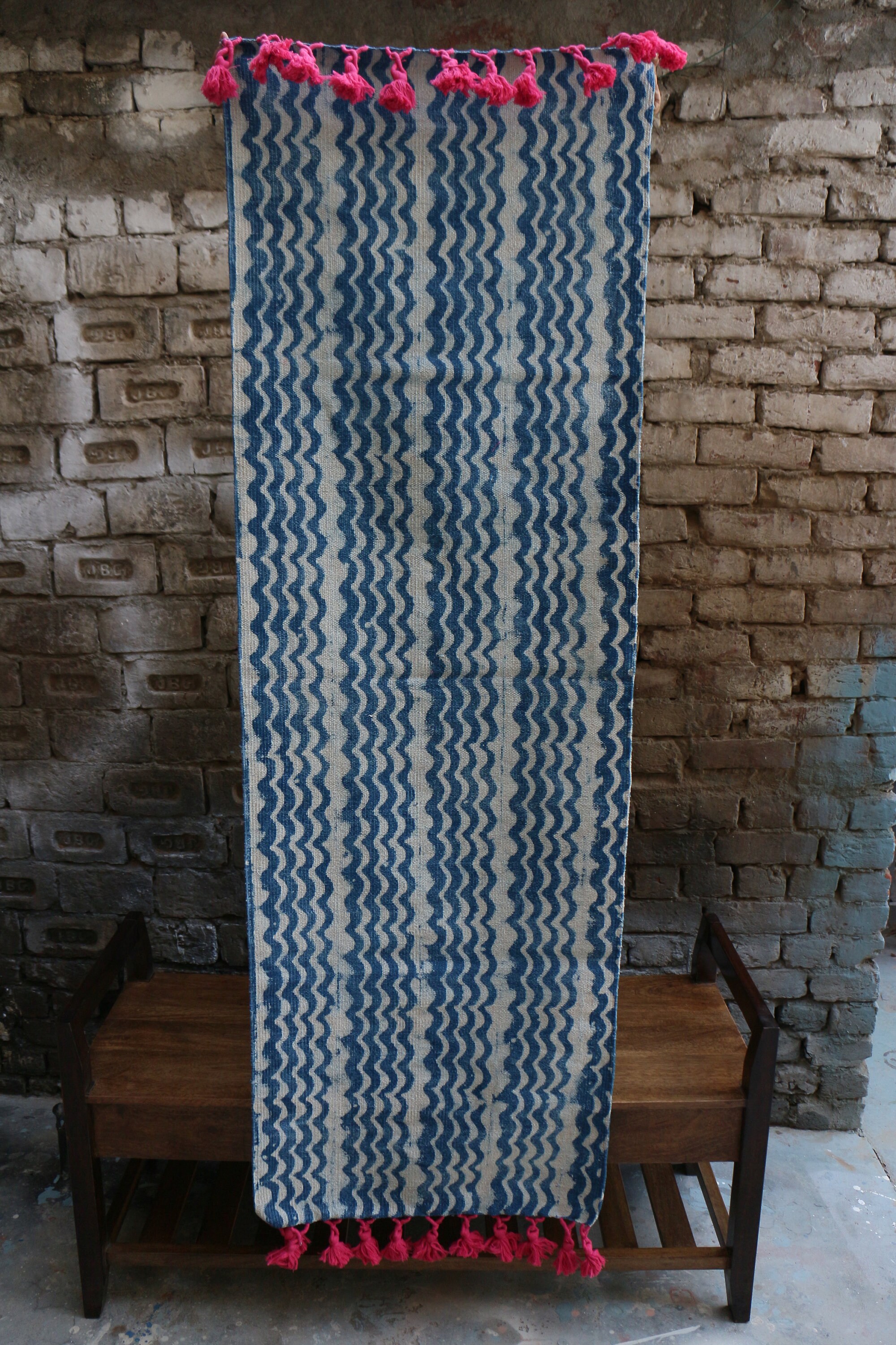8 x 10 9 x 12 Handmade Handdyed Indigo Rug White/Indigo Etsy