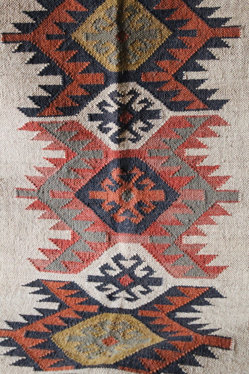 4 x 6 Handwoven Kilim Rug Red Beige Black Rug Dhurrie Rug Etsy