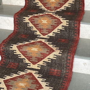 2 x 22 Ft - Hand Woven Handmade Kilim Stair Runner Rug, Carpet Stair Runner, Stair Runner by the Foot; 60 x 660 cm