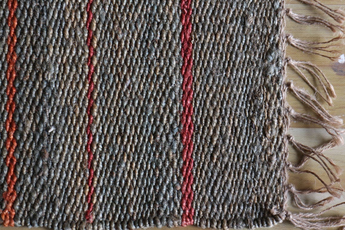 Handwoven Hemp Rug Dhurrie Traditional Natural Hemp Color Etsy