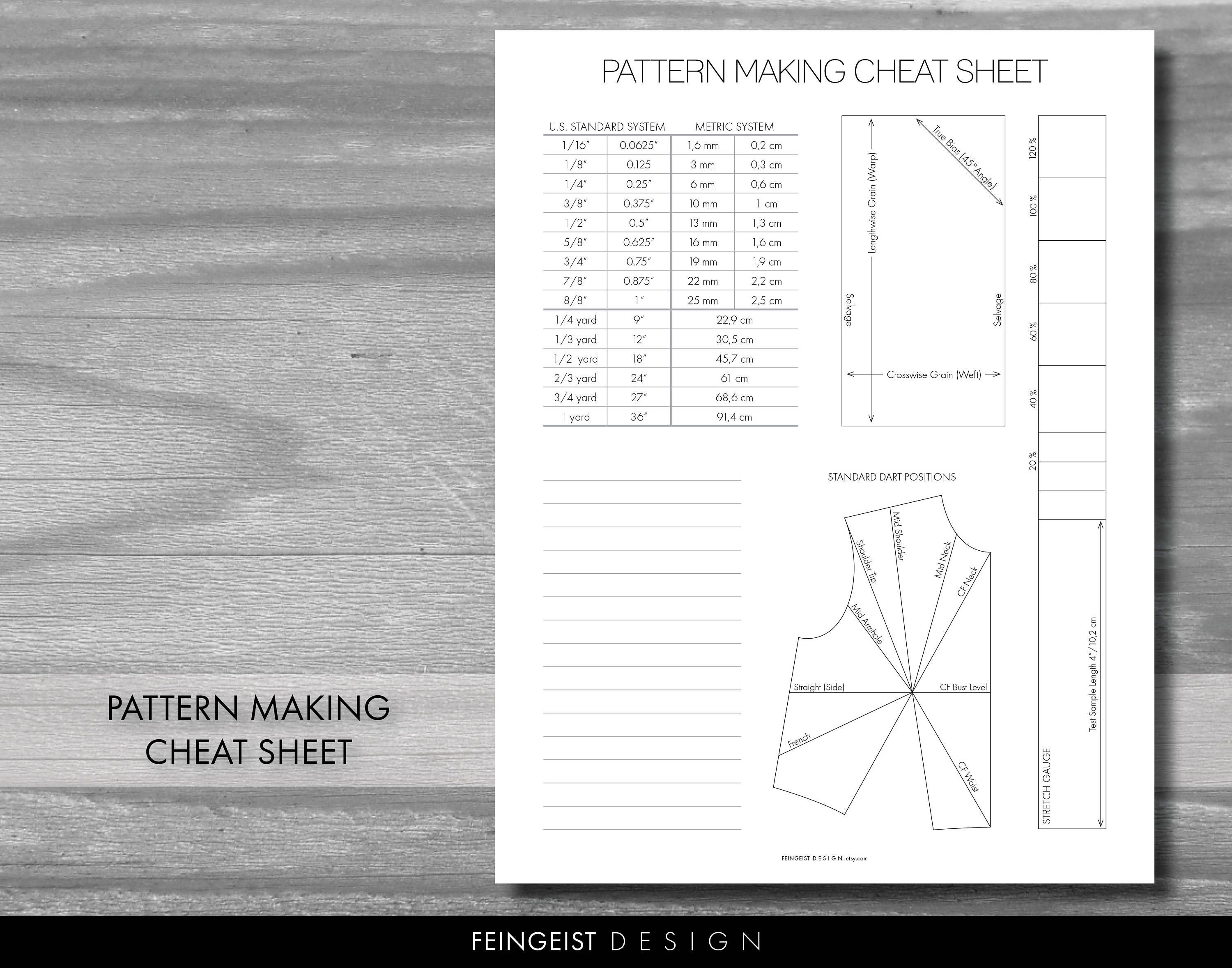 PATTERN MAKING KIT. 5 Printable Pages/planner Inserts. 2 Etsy