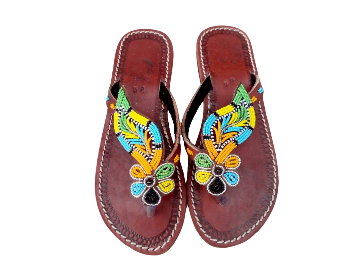 Maasai sandals Kenyan sandals leather sandals women's Etsy