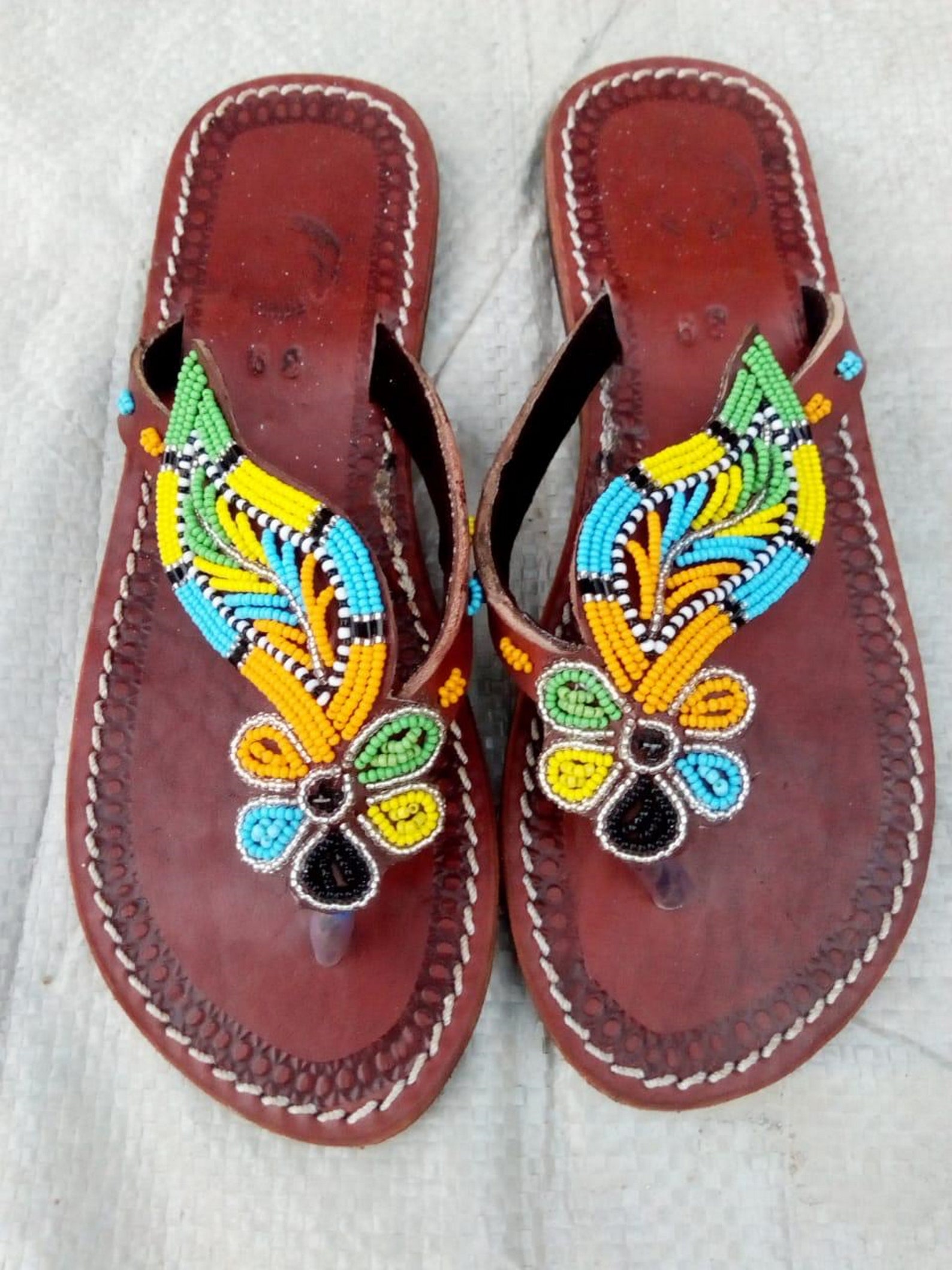 Maasai sandals Kenyan sandals leather sandals women's Etsy