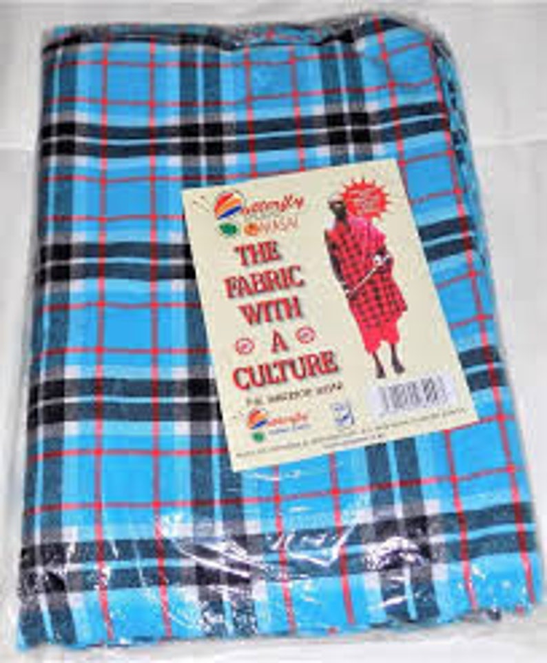 Red and blue Maasai Shuka