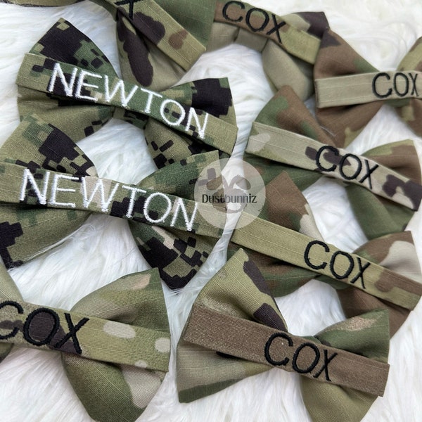 Military Bow Clip Custom Embroidery