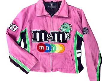Chaqueta de carreras JH Design M&M's para niños, grande, rosa, buena, NASCAR Nextel Cup Series