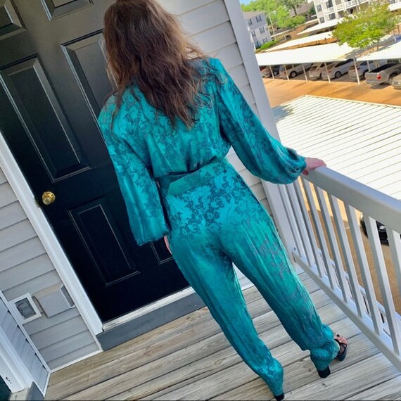 Vintage 80s floral boho romper jumper jumpsuit - image 4