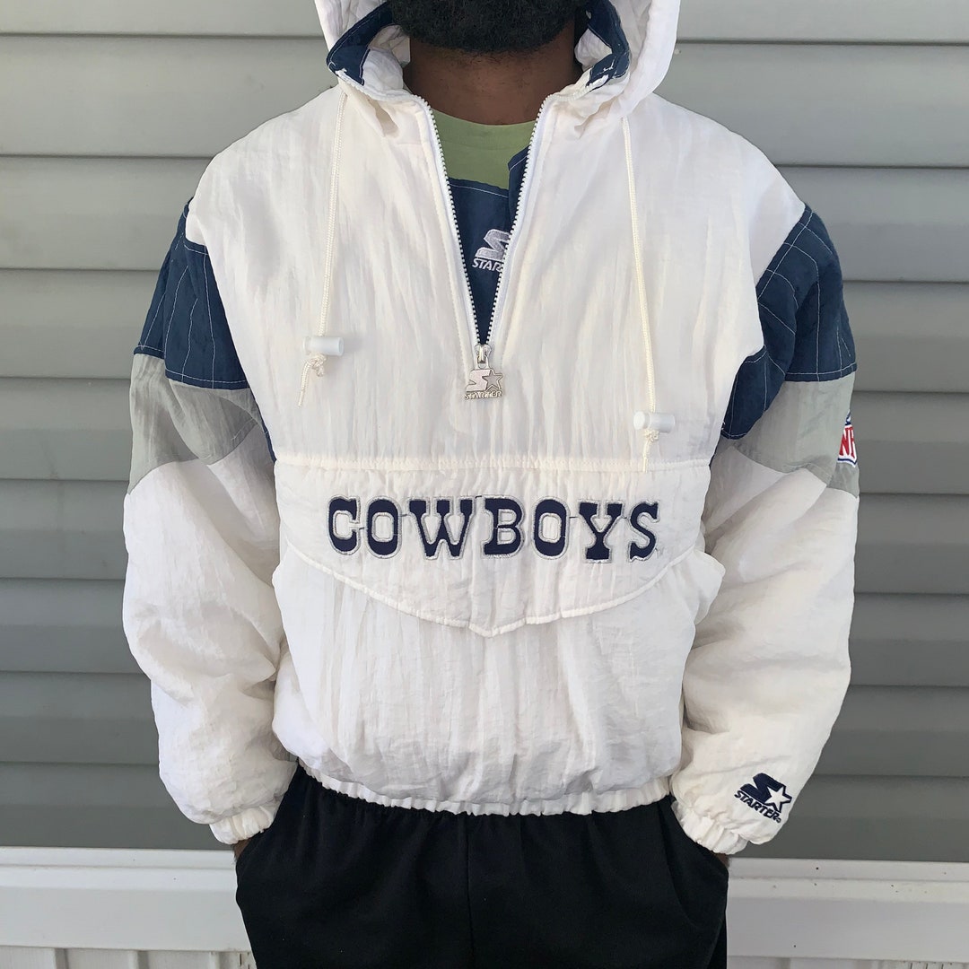 90s Starter NFL Dallas Cowboys 1/4 Zip Padded Coat (XL) – Stocked Vintage
