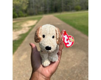 Ty Beanie Babies Rufus Dog Plush Toy: Cream Brown 2000 Retired (Original Tag)