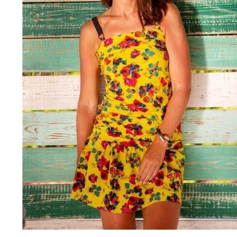 rachel green yellow embroidered dress Green W-Dress