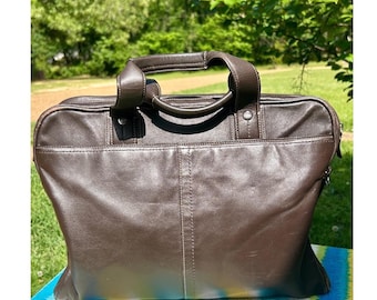 Coach Commuter Bag Mens Large Mahogany Leather Briefcase F70094