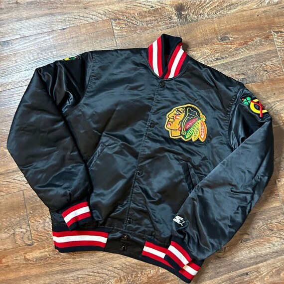 Chicago Blackhawks NHL STARTER Jacket XL Vintage 90's Pull Over