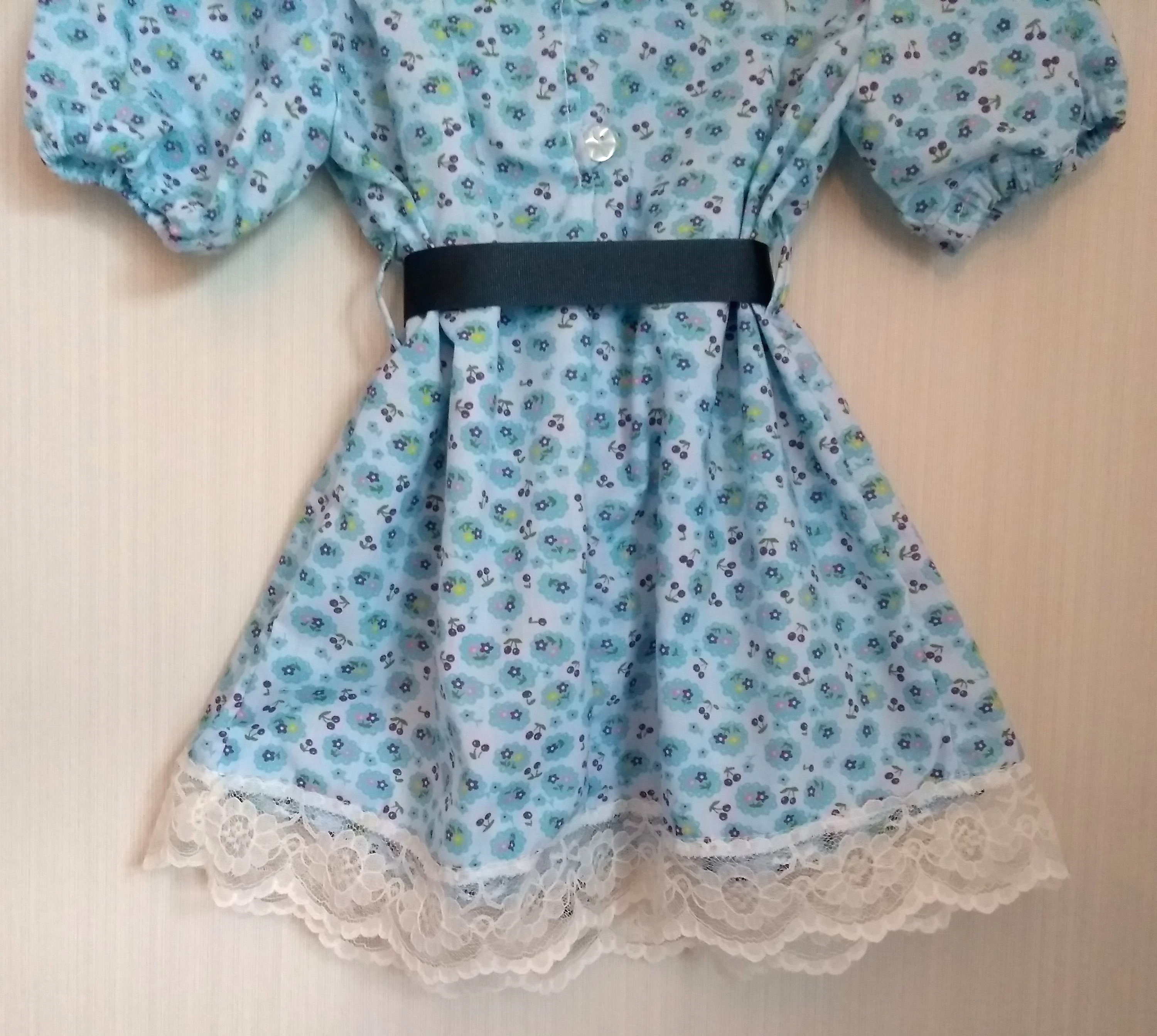 Blue Toddler Summer Dress Lace Trim Flower Print Cotton - Etsy UK