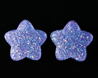 Chunky Chibi Purple Star Hairclips / Lightweight / Cute Gifts / Kawaii