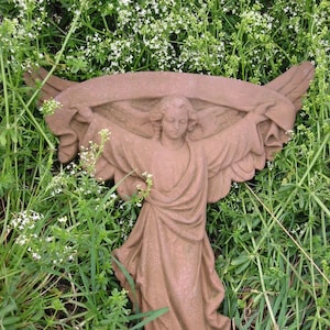 Angel Gloria small relief mural art sandstone antique look X 37