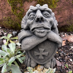 Guardian Gargoyle Templar Mini Art Sandstone Antique Look H 87