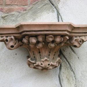 Pedestal console Gothic large art sandstone antique look T 11