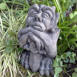 Gargoyle sword guardian mini art sandstone antique look H 40