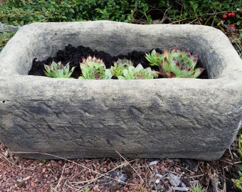 Trog Pflanztrog Pflanzkübel Kübel klein zum bepflanzen Kunst Sandstein B 12