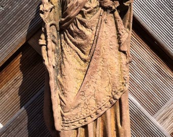 Saint Joseph with Child Figure Sculpture V 03 Art Sandstone Antique Look