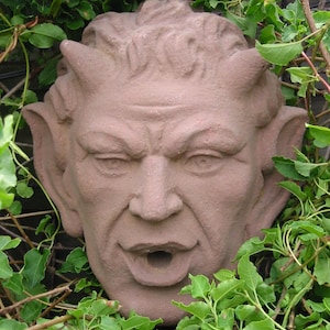 Duivel Demonenkop Gargoyle Kunst Zandsteen Antieke Look E 13