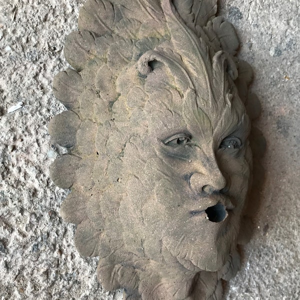 Fairy Face Gargoyle Head Art Sandstone Antique Look E 27