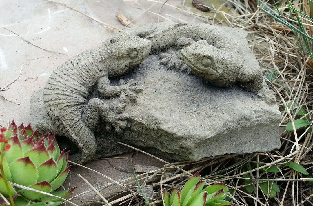 Wogeka Tierfigur Leguan Echse Holz Tier Figur Dekoration Statue