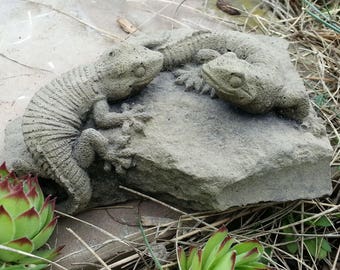 Lizard lizard mini animal sculpture figure art sandstone antique look S 32