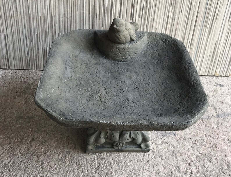 Watering Trough Bird Troughs Angular With Bird and Pedestal Etsy