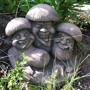 Garden Mushroom Mushrooms Art Sandstone Antique Look H 61