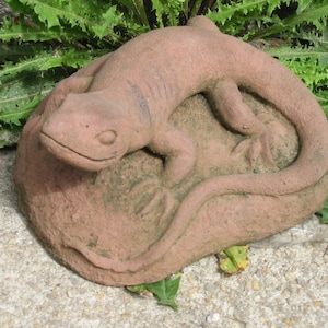 Lizard A Sculpture Figure Art Sandstone Antique Look S 20