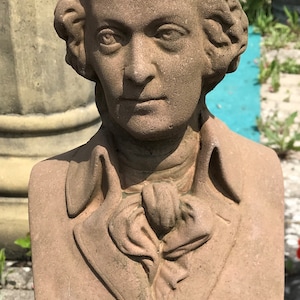 Musician Mozart bust sculpture art sandstone antique look H 74