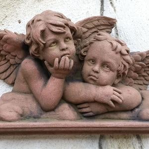 Raphael Angel Border Sculpture Relief Mural Art Sandstone Antique Look X 28