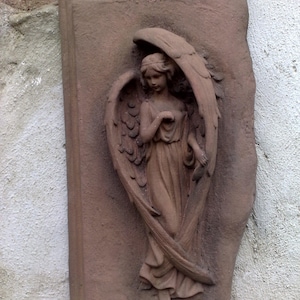 Angel Relief Mural Art Sandstone Antique Look X 23