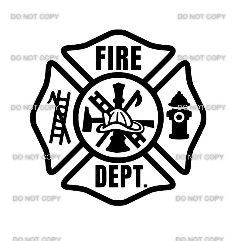 Fire Department Logo SVG with 2 Colored PNG & JPG 