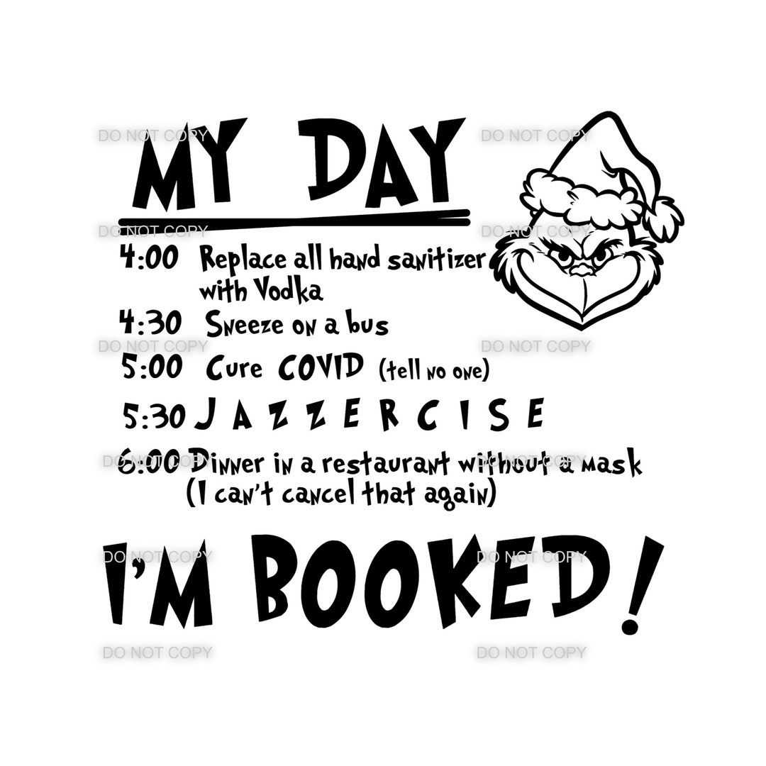COVID Grinch Schedule SVG How the Grinch Stole Christmas (Instant