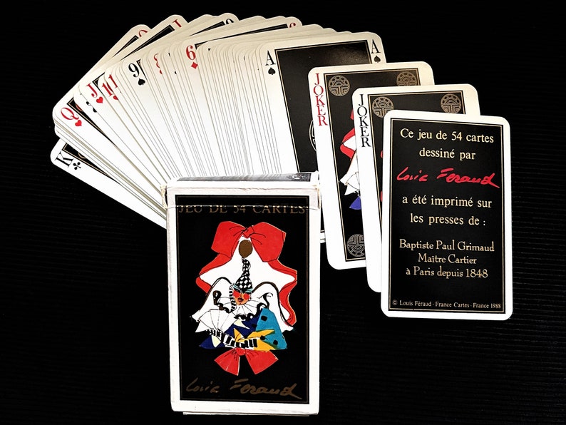 Grimaud Set of 54 vintage cards by fashion designer Louis F\u00e9raud