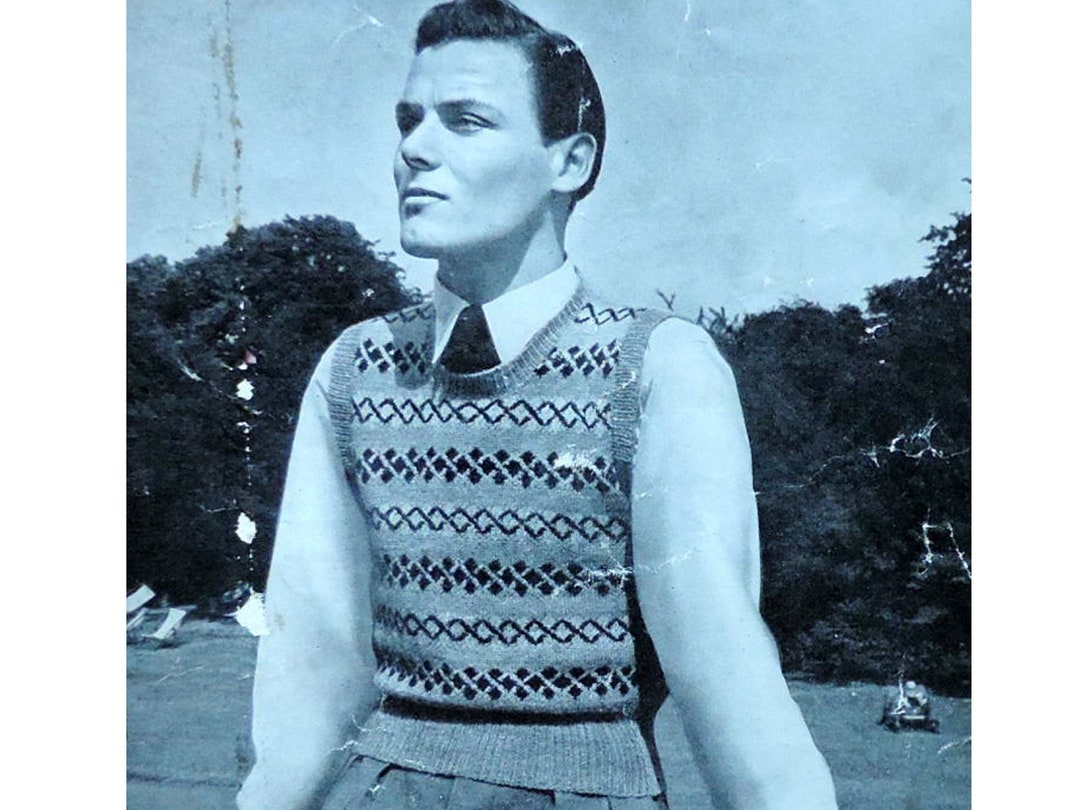 Mens Fair Isle Tank Top Knitting Pattern PDF Mans Vintage 40s Etsy