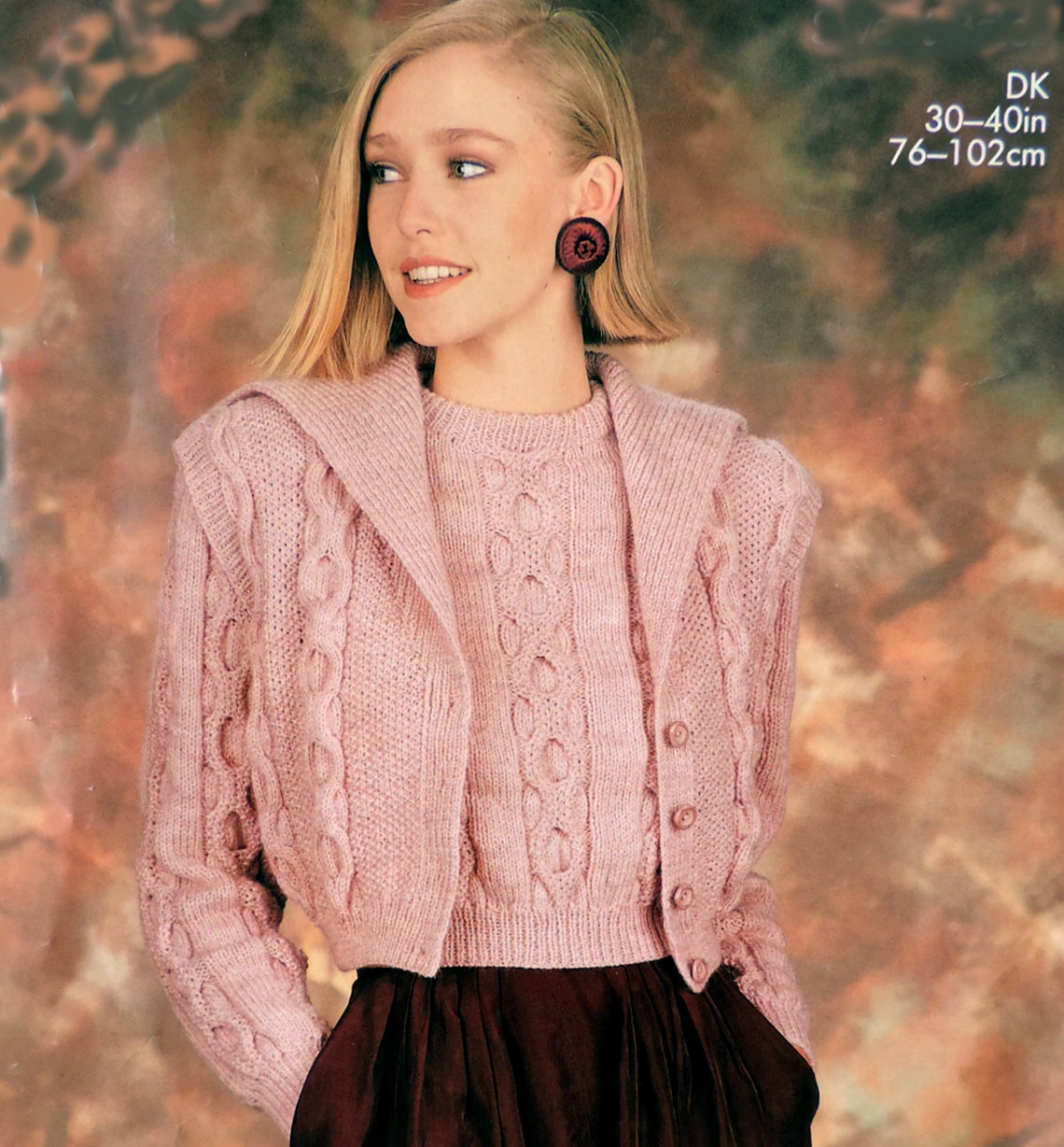 Womens Cropped Sweater & Jacket Knitting Pattern PDF Ladies Etsy